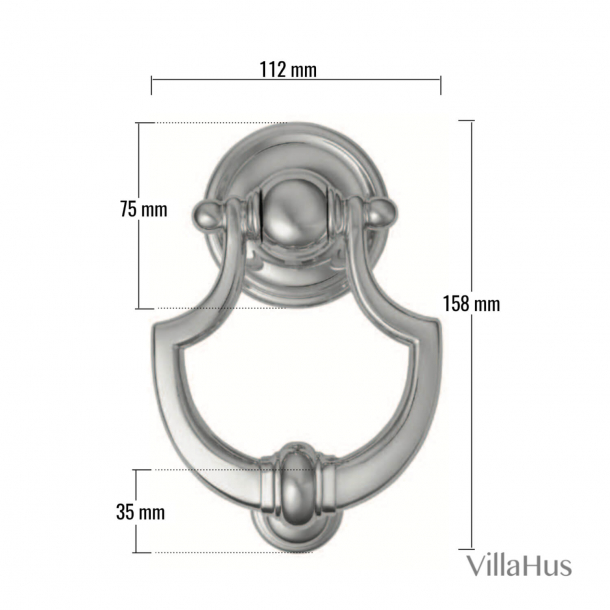 Door knocker, Shields, Browned Brass, 158 mm, Model 702