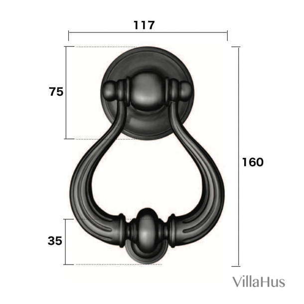 Drrknackare - Lyra - Borrad mssing - 160 mm (703-125)