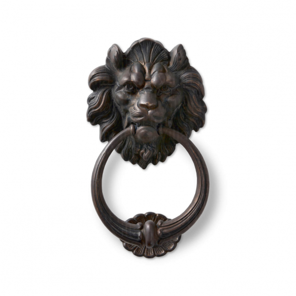 Door knocker, Lion's Head 645, Browned brass - ø208 mm