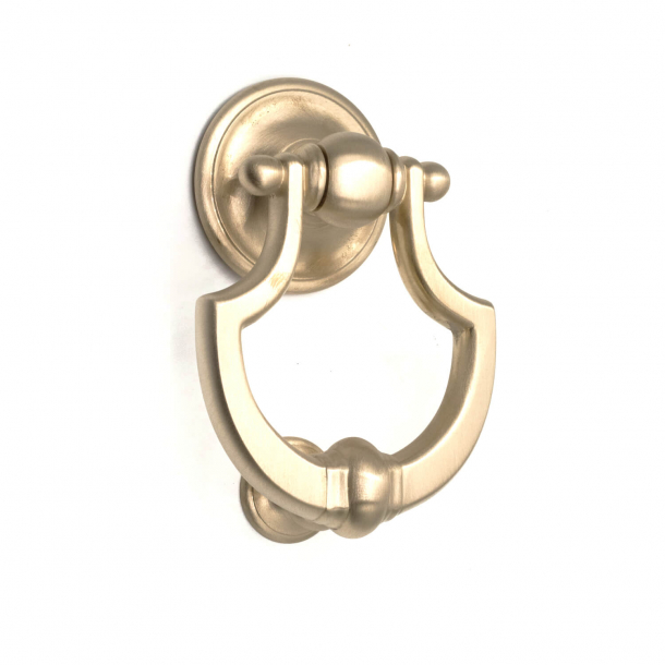Door knocker - Shield - Brushed brass without lacquer - Enrico Cassina model 702 - 130 mm