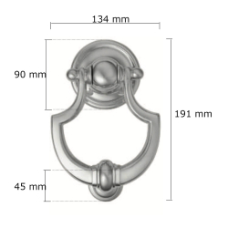 Door knocker, Shields, Browned Brass, 191 mm, Model 702