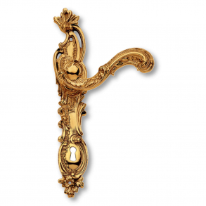 Pair Vintage Italian Brass Door Handles and Finger Plates NOS 
