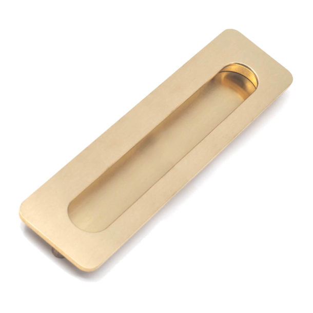 Sliding door bowl - Brushed brass - Unlacquered - Omporro 598 128 - 142x42 mm