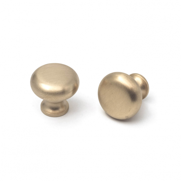Furniture knob 100 - Brushed brass without lacquer - 20 mm