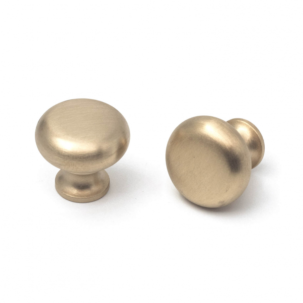 Furniture knob 100 - Brushed brass without lacquer - 25 mm