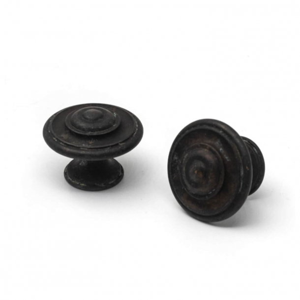 Cabinet knob - Browned Brass - Omporro Model 164 - 25 mm