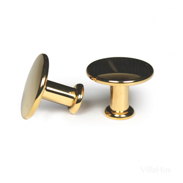Furniture knob 101 - Polished brass without varnish - 30 mm