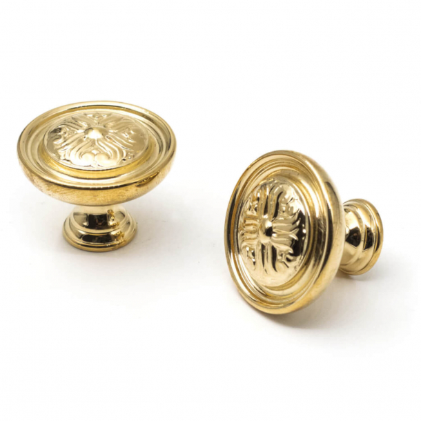 Furniture Button 135 - Unlacquered Brass - 30 mm