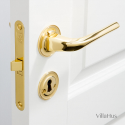 Drrhandtag - Inomhus - Blank mssing - Ornamentset Roset och nyckelskylt - Modell ODILE