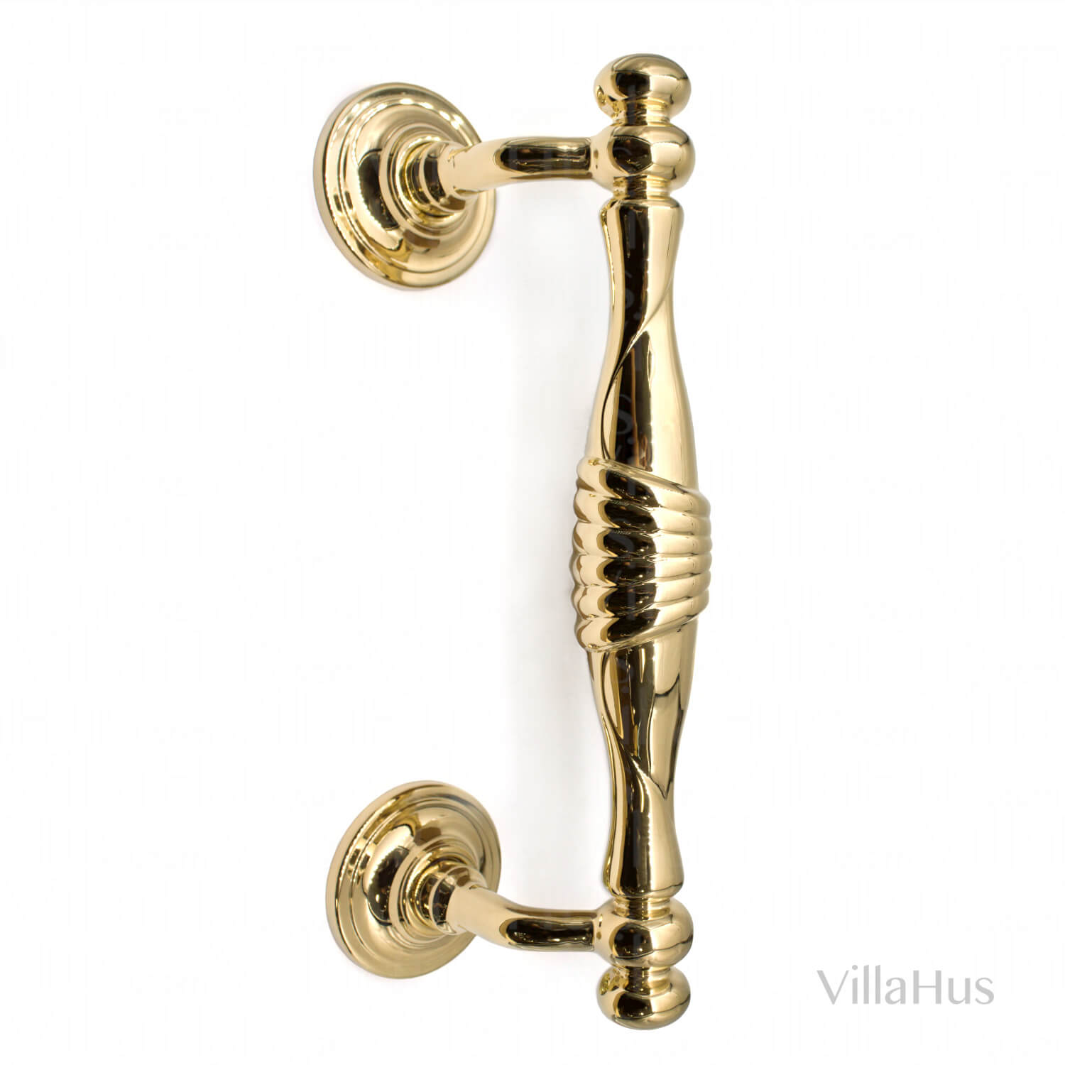 Door handle - Polished unlacquered brass - Model 705 - CC 187 mm - BRASS  door handles - VillaHus