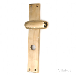 Door handle with privacy lock - Interior - Brass - Back plate - 1930 - C09210/5