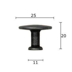 Furniture knob 101 - Brushed nickel - 25 mm