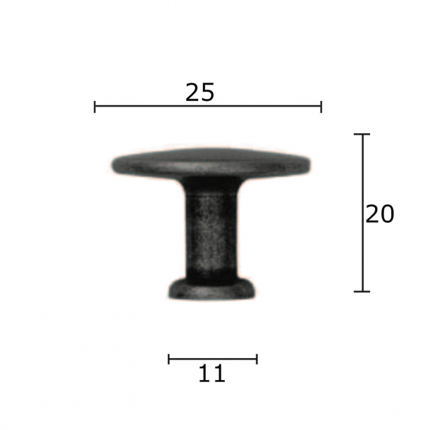 Furniture knob 101 - Brushed nickel - 25 mm