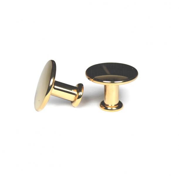 Furniture knob 101 - Polished brass without varnish - 25 mm