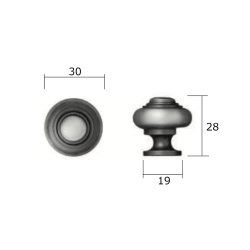 Furniture knob 102 - Nickel plated - 30 mm