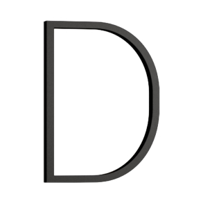 Habo Selection Haus buchstabe D - Schwarz - Modell Contemporary - 120,5 mm