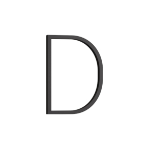 Habo Selection Haus buchstabe D - Schwarz - Modell Contemporary - 53 mm