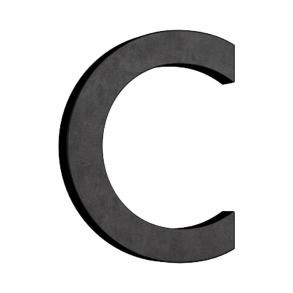 Habo Selection Haus buchstabe C - Schwarz - Modell Modern - 125 mm