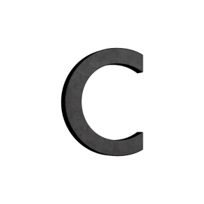 Habo Selection Haus buchstabe C - Schwarz - Modell Modern - 55 mm