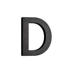 Habo Selection Haus buchstabe D - Schwarz - Modell Modern - 53 mm