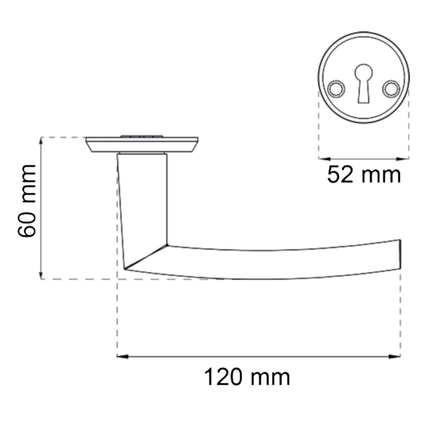 Habo drgreb med ngleskilte - indendrs - Mat sort - Model Atlanta