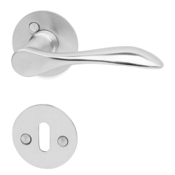 Klamka Habo - Rozeta pod klucz - Szczotkowana stal nierdzewna