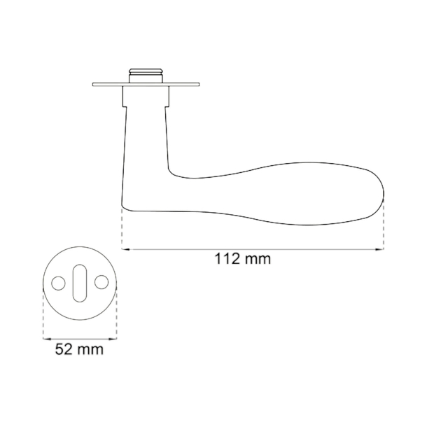 Klamka Habo - Rozeta pod klucz - Szczotkowana stal nierdzewna