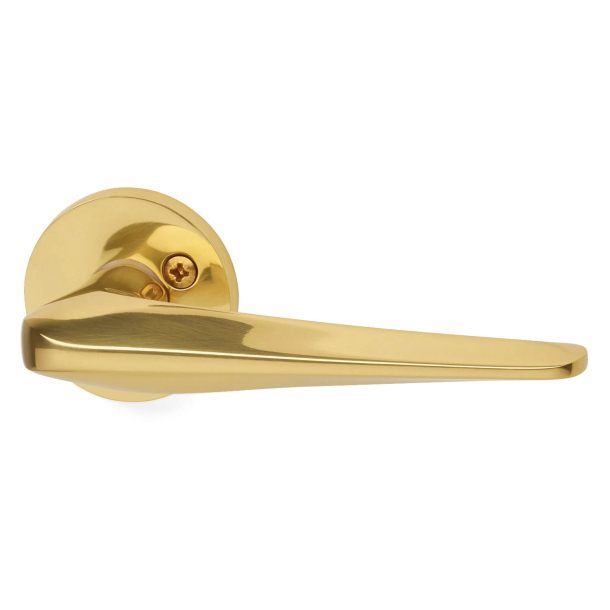 HABO Door handle - Exterior - Polished brass - Model Davos