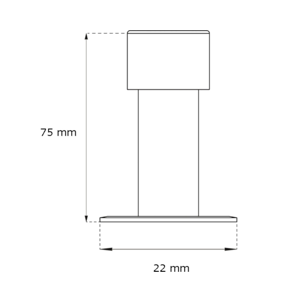 Habo Door stopper - Black - Black tip - 75 x 22 mm