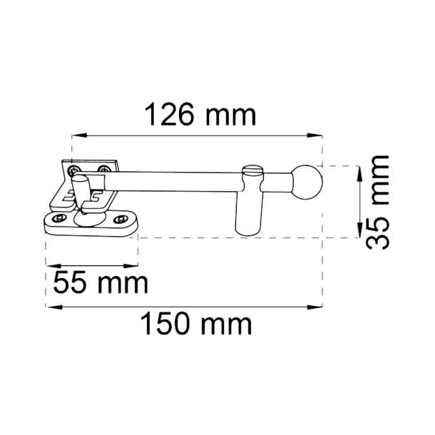 Habo Window safety hook - Black - Outward opening windows - Model 19341