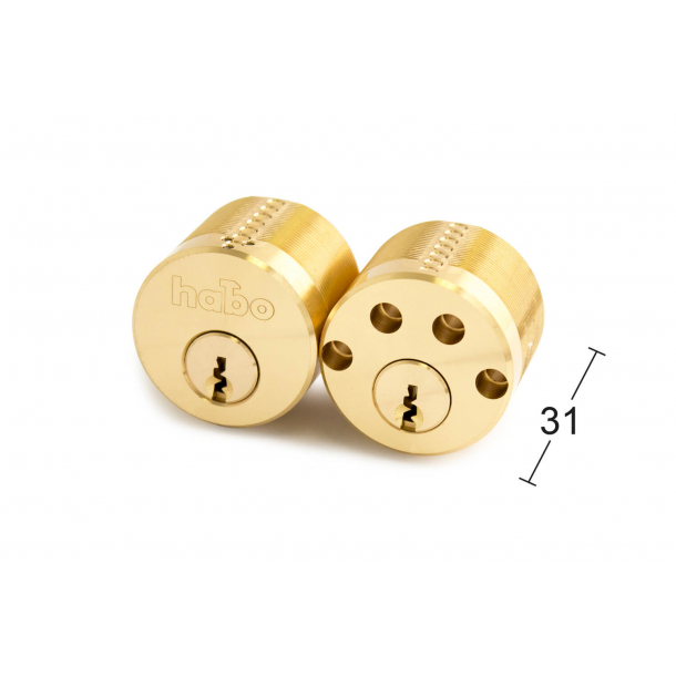 Habo cylinderls dubbel rund mssing