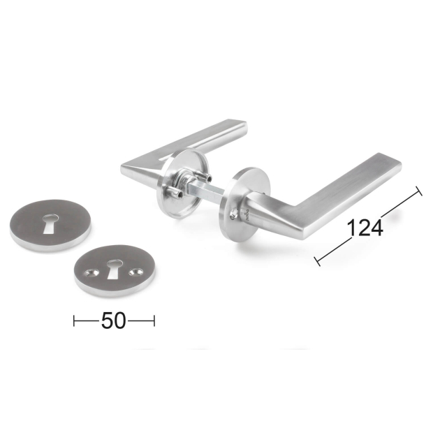 Trgriff - Innenbereich - Chrom gebrstet - mit Schlsselrosetten - Modell DENVER