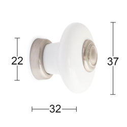 Uchwyt do mebli - ERIK - Porcelana/Szczotkowany nikiel