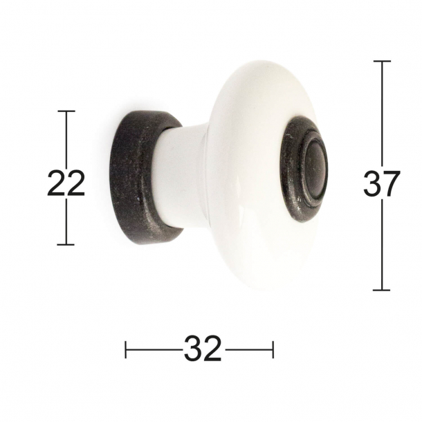 Habo Mbel Knopp - ERIK, Porslin / Tenn