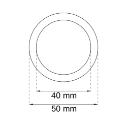 habo Klamka do drzwi przesuwnych - Czarna - 50 mm