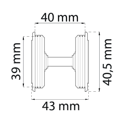 Habo WC-beslag fr skjutdrr - Matt nickel