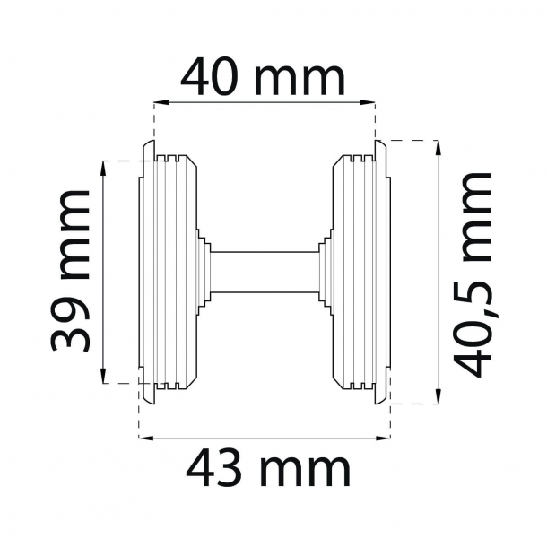 Habo WC-beslag fr skjutdrr - Matt nickel