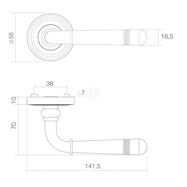 Drrhandtag - Inomhus - Intersteel - Gammalt jrn - Model EMILY