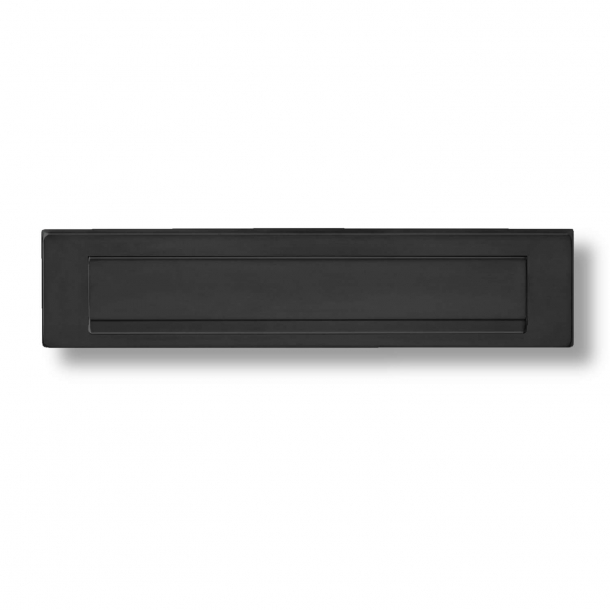 Letter Box - Black / Stainless Steel - Outgoing Letter Flap - H75 x W340 x D7 mm