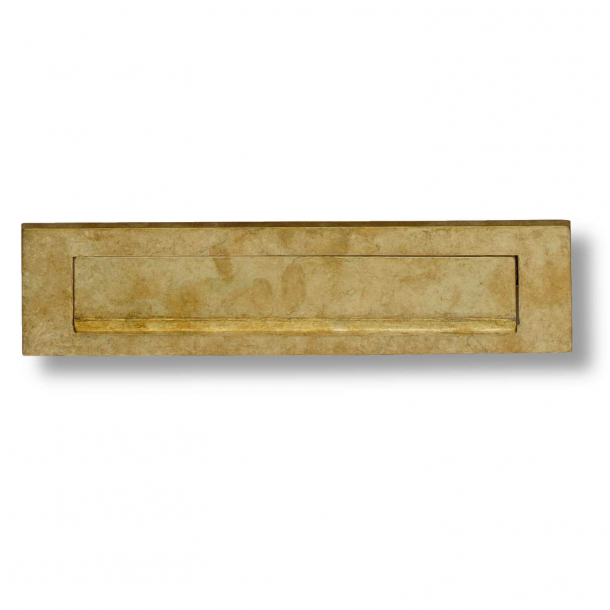 Letter frame with flap and rain edge - Rustic brass - 325 x 77 mm