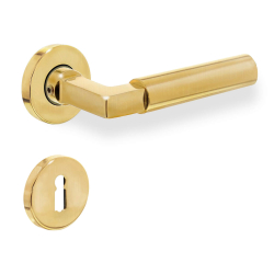 Door handle - Interior - Brass without lacquered - Rosettes and Escutcheon - Model 378