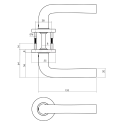 Klamka INTERSTEEL - Czarny mat - CC 38 mm