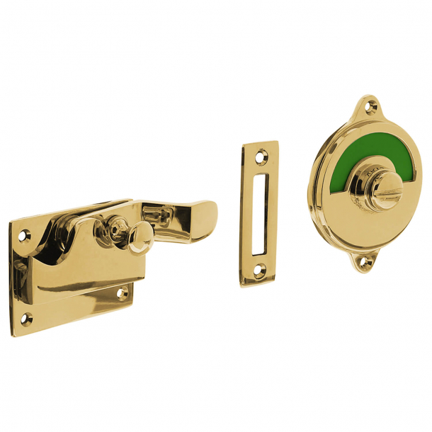 WC lock - Free / Busy sign - Brass without varnish - Model 370