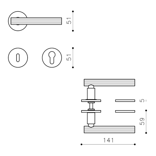 Olivari Klamka z rozet&#261; na klucz - Polerowany chrom - Model ATENA LIGNE