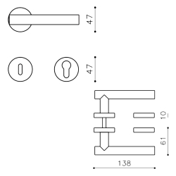 Olivari Klamka z rozet&#261; na klucz - Satyna antracyt - Model BEIJING