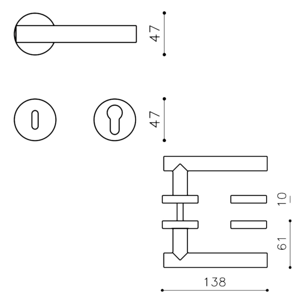 Olivari Klamka z rozet&#261; na klucz - Satyna antracyt - Model BEIJING