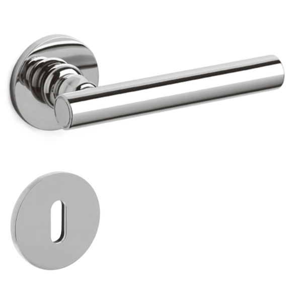 Olivari Door handle with key escutcheon - Bright chrome - Model DOLCE VITA