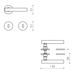 D&ouml;rrhandtag med nyckelskylt - Olivari - Satin antracit - Modell DOLCE VITA