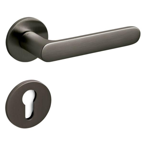 D&ouml;rrhandtag med PZ cylinderring - Olivari - Satin antracit - Modell ICONA