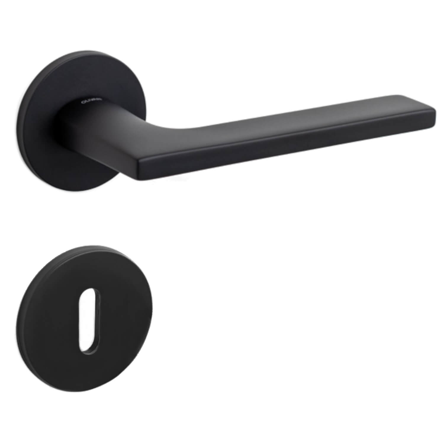 Olivari Door handle with key escutcheon - Matt black - Model LOTUS ...